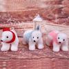 Plush White Bear with Scarf Ornaments Christmas Doll Pendant for Christmas Tree Home Decorations Cartoon Pendants Gift