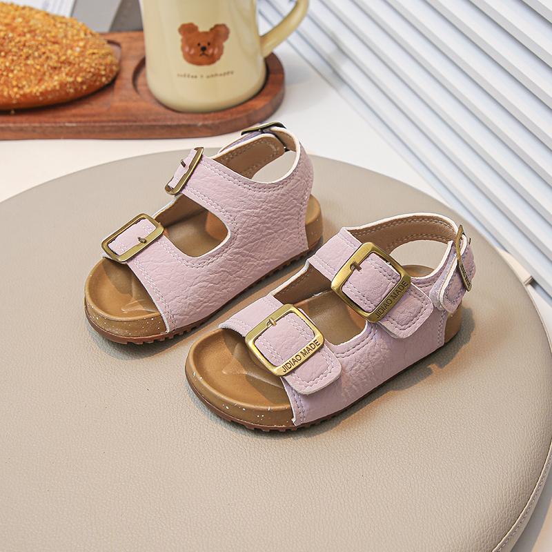 

Comfort Thick Bottom Back Strap Sandals Children Summer Metal Buckle Decorat Soft Sandals Children Non Slip Beach Slippers 24