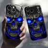 Dark Blue Skull Tempered Glass fashion phone cases For iphone 17 case Glass Phone Case for iPhone 17 16 15 14 13 12 pm Pro Plus