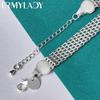 925 Sterling Silver 10mm Weave Chain Tassels Bracelet Fashion Jewelry