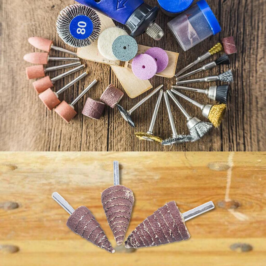 New Sandpaper Wheels Sandpaper Wheels Cone Polishing 20/25/30mm 26g 6mm Shank Diameter Accessories Parts Resin
