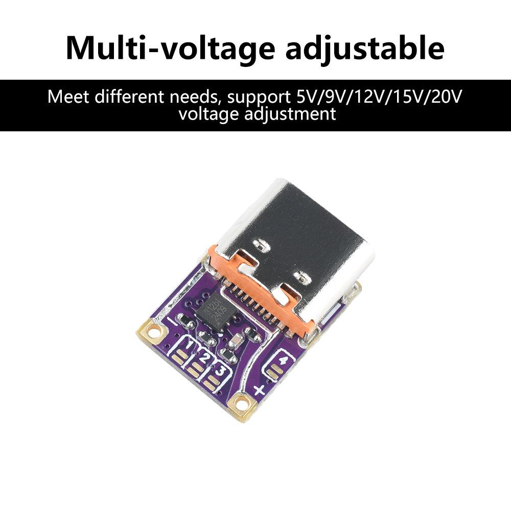 PD3.0 PD3.1 QC3.0 Fast Charging Module 5A DC 5V/9V/12V/15V/20V/28V/36V/48V to 5V Voltage Trigger Adapter PD to DC Type-C