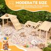 4Pcs Hamster Platform Natural Wood Hamster Climbing Toy with Ramp Tunnel Shelter Small Pet Resting Area Hamster Cage Accessories