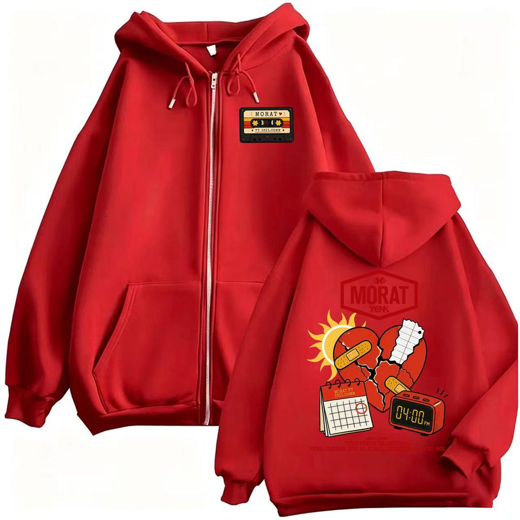 Morat Yem Ya Es Manana World Tour Sudaderas con Cremallera para Hombre y Mujer Sudaderas Chaquetas Abrigos Sudadera con Cremallera