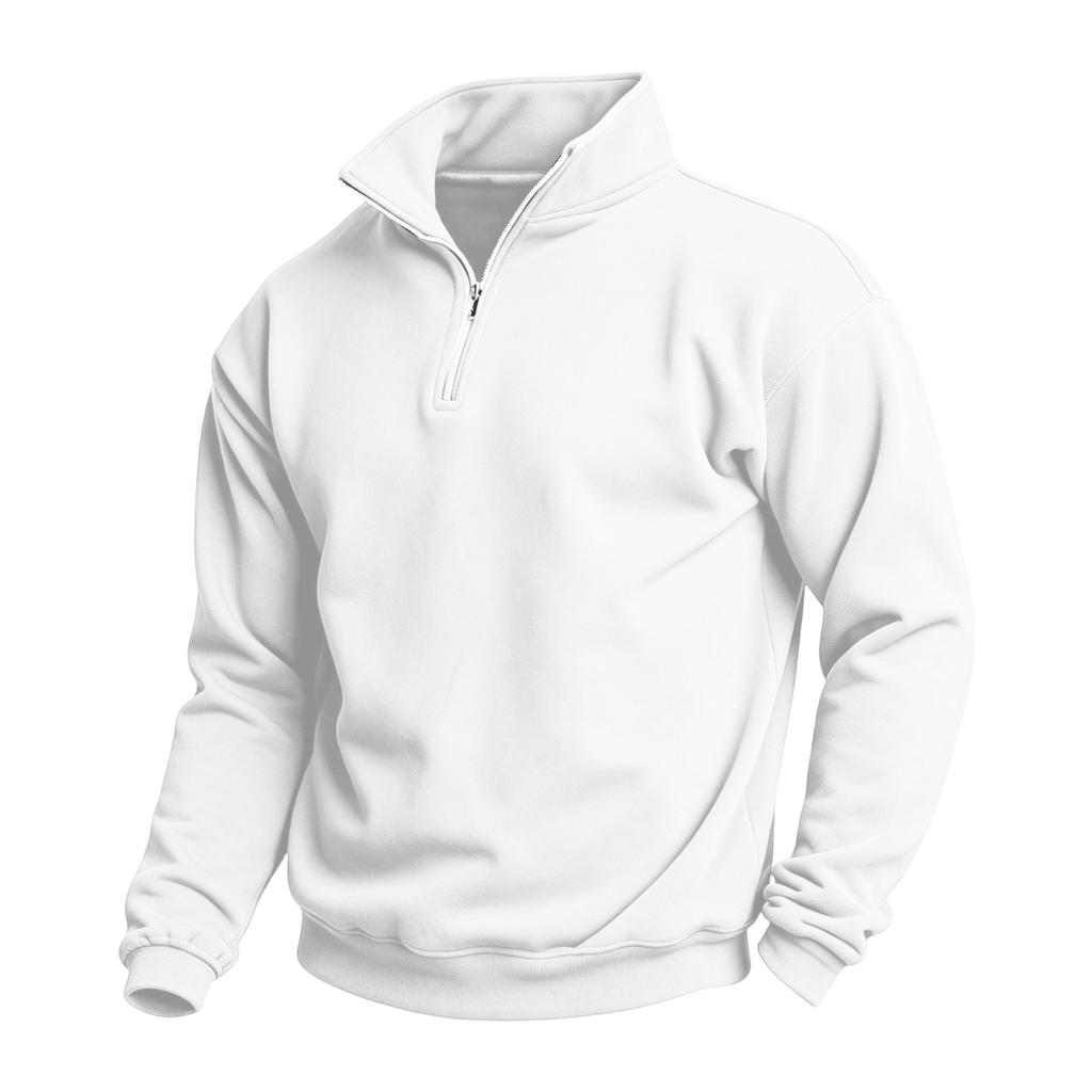 Men's Casual Quarter-Zip Stand Collar Sweatshirt