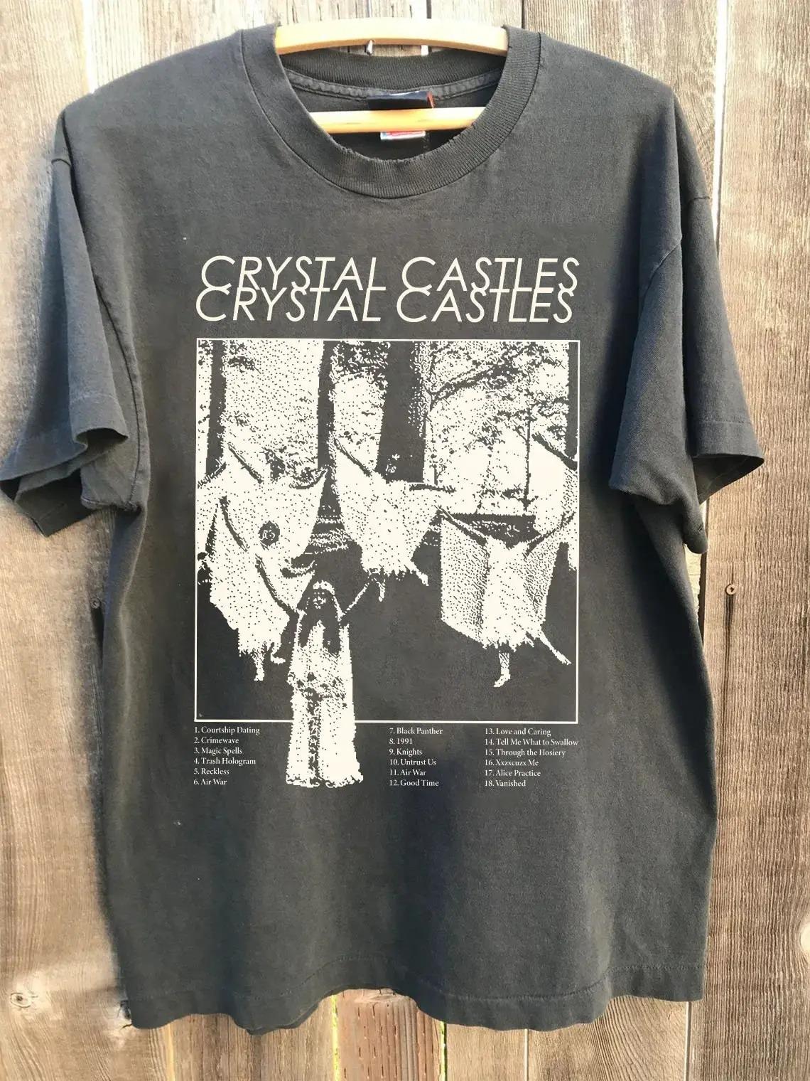 

Бавовняні футболки Чоловічі Повсякденні Crystal Castles Модний Принт Футболка З Круглим Комірцем Вуличний Стиль Футболка З Коротким Рукавом Жіночі Безкоштовна Доставка S