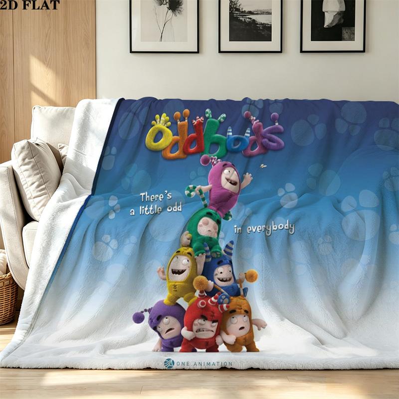 Oddbods Flanelldecke mit Aufdruck Hohe Qualität Warm Gemütlich Decke für Alle Jahreszeiten Perfekt für Geschenke Heimdekoration