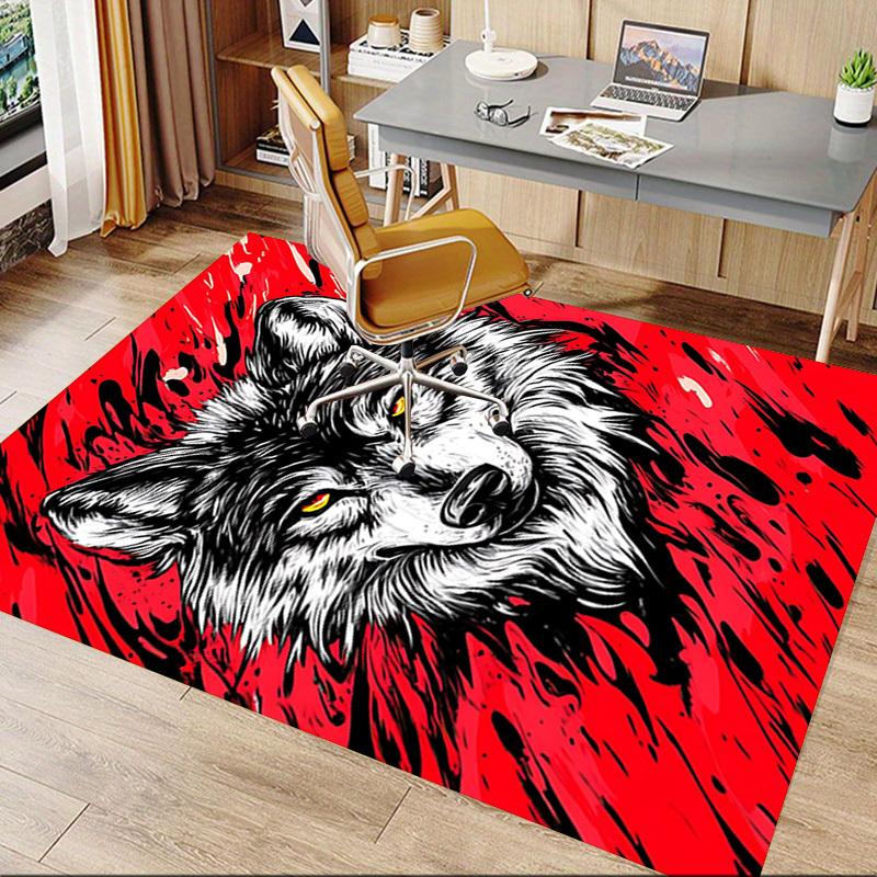 1pc Wolf Red Carpet, Office Rug Outdoor Mat Home Decor Area Carpet Festival