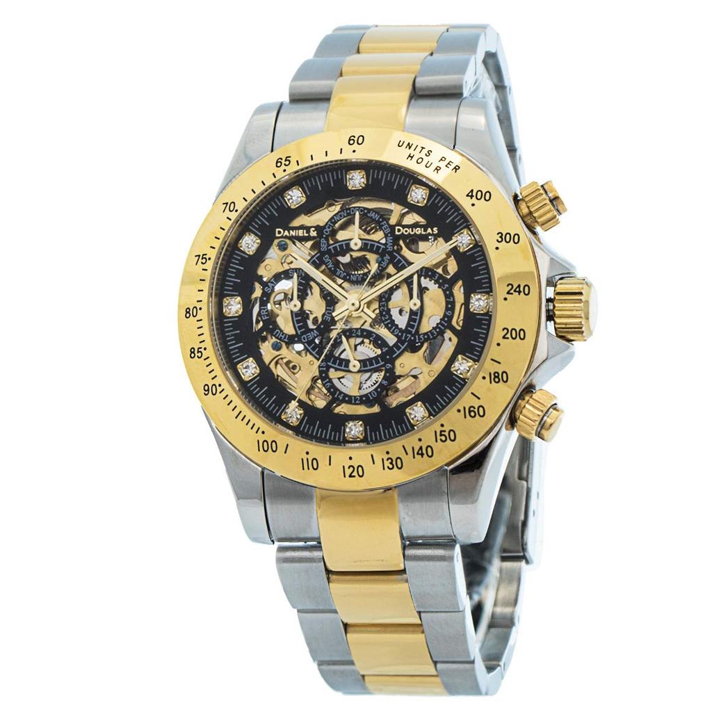 Watch Mechanical Automatic Silver Gold DANIEL&DOUGLAS Men's (DD8802-GPBK4)