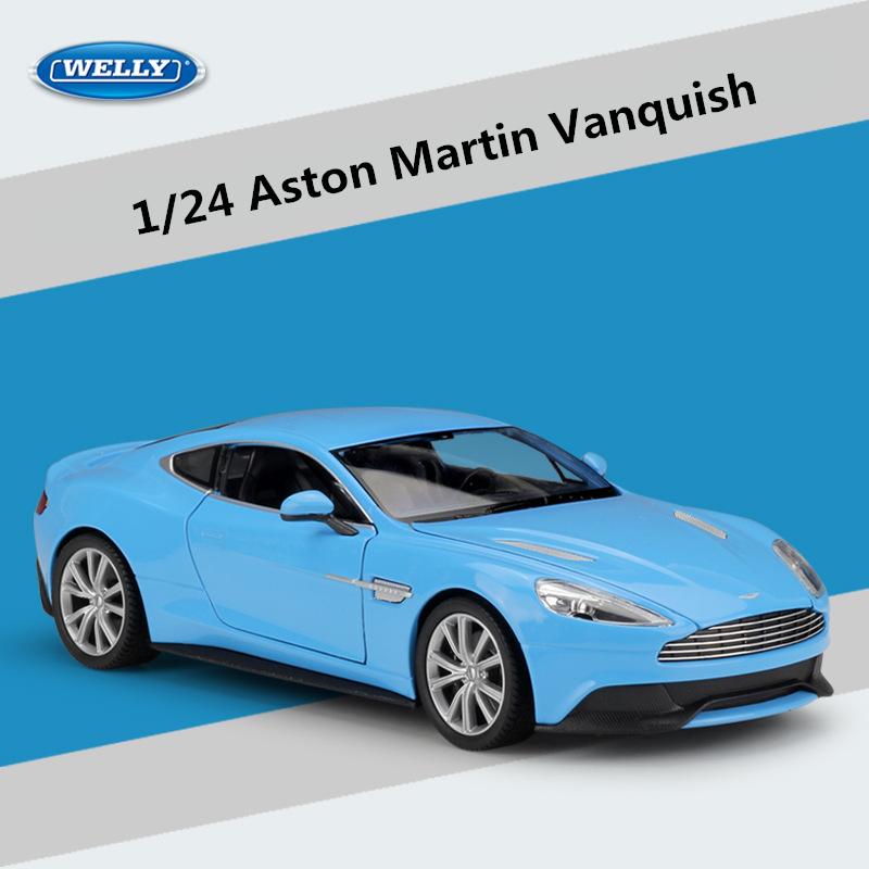 WELLY 1/24 Aston Martin VANQUISH Coupe Alloy Sports Car Model Diecasts Metal Racing Car Vehicles Model Simulation Kids Toys Gift