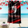 Name Custom River Plate Logo Print Beach Towel, Large Soft Quick Dry Towel for Beach Camping Swimming