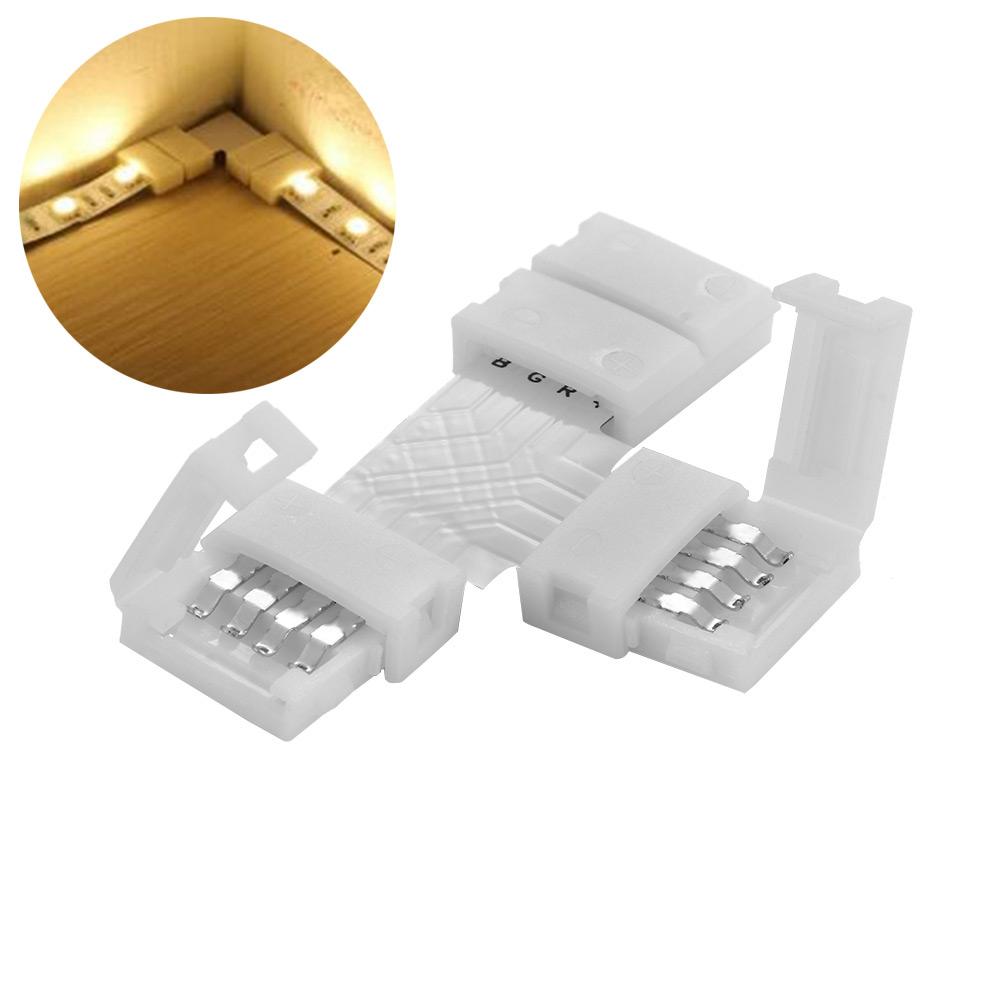 Quality 10mm Connector 4 Pin L T Cross Shape PCB Solderless Corner Connector Strip Connector For RGB 3528 5050 Led Strip Light