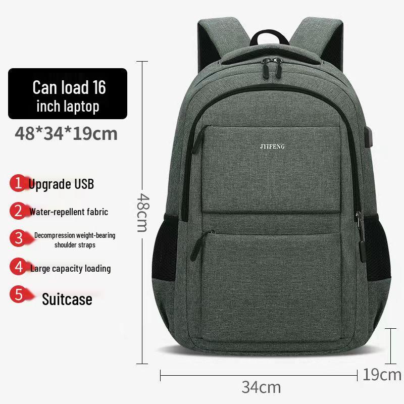 Чоловічий зносостійкий 16-дюймовий шкільний рюкзак Oxford великої місткості