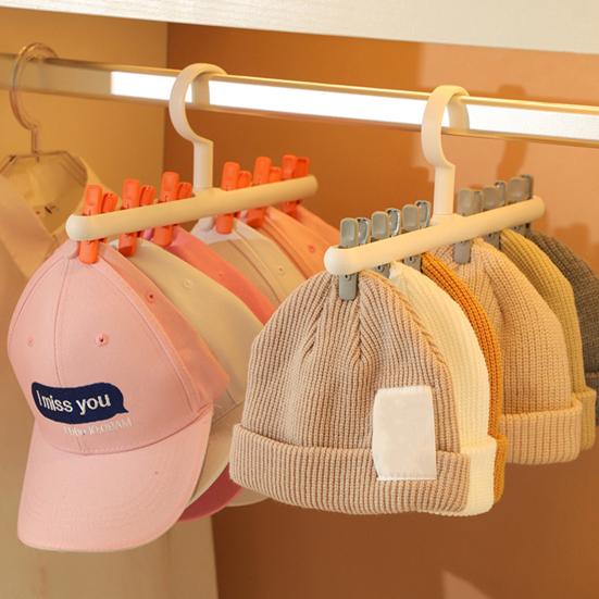 Hat Hanger 6 Clips Space-saving PP Strong Hold Baseball Cap Organizer