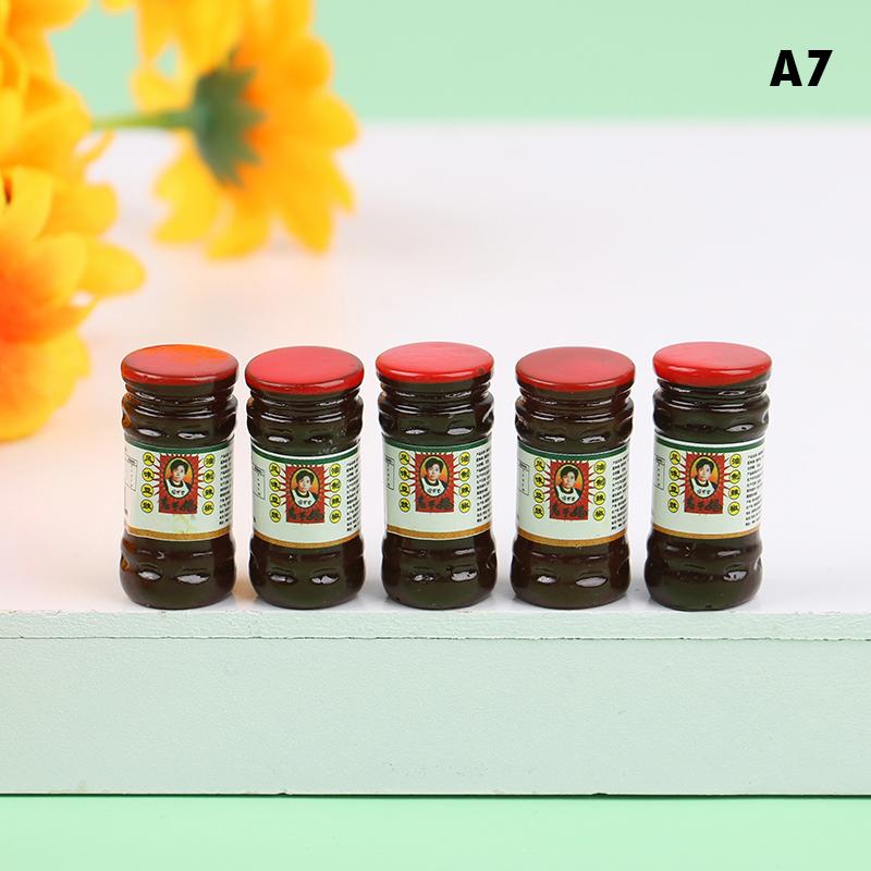 5Pcs Dollhouse Miniature Condiment Model Mini Kitchen Decoration Accessories