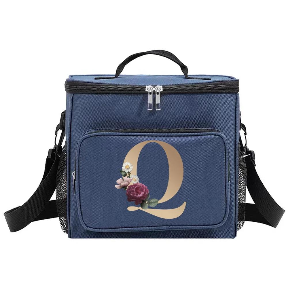 Lunch Bag Insulated Bags Cooler Box Thermal Organizer Handbag Camping Shoulder Storage Lunchbag for Men and Women Gold Series