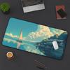 Sailboat Patterned Desk Mat Cute Desktop Decoration Nonslip and Waterproof Gaming Mouse Pad The Perfect Gift for Friends