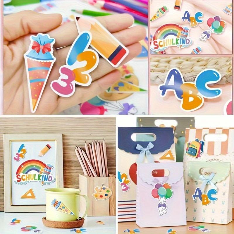 Colorful Confetti Decorations for Back-to-School - ABC 123 Themed Party Favors with Balloons, ackpacks, and Rainbow Accents