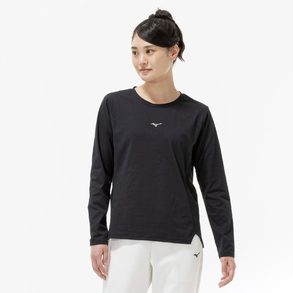 Training Wear Soft Dry UV Protection 32MAD304 Black XL [Mizuno] T-Shirt (Long Sleeve) Sweat-wicking, Quick-drying, Women's