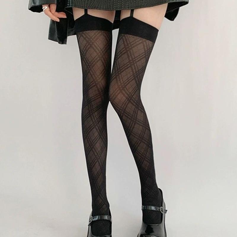 

Женские сексуальные кружевные сетчатые чулки Лолита с вырезами однотонные колготки Jk в японском стиле с высокой талией винтажные колготки