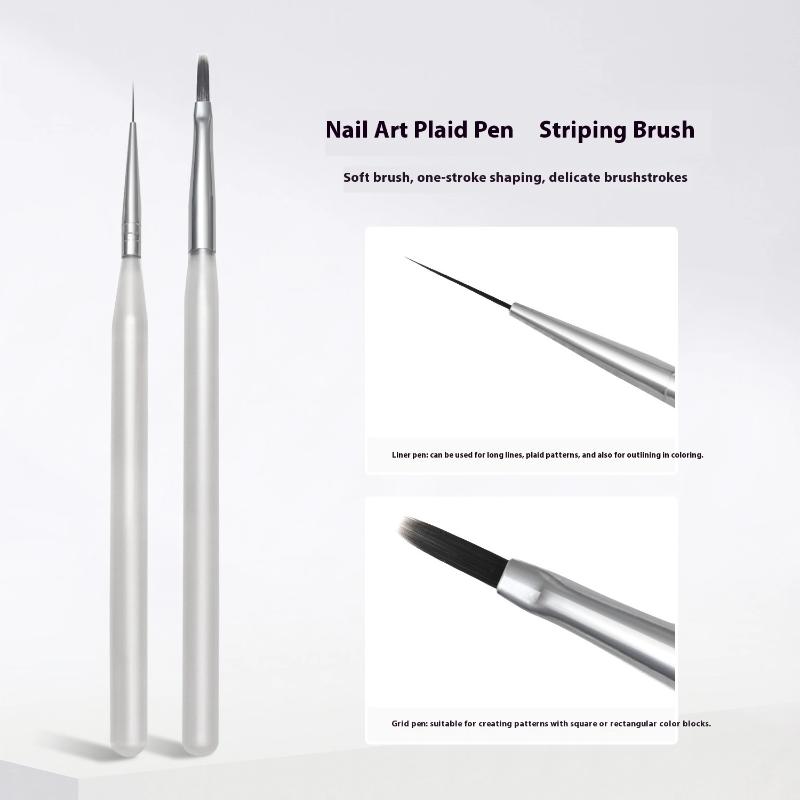 Nail Art Long Brush Checker Nail Drawing Painting Line Brush UV Gel Brush Phototherapy Pen Nail Art Tool Acrylic Manicure Tool