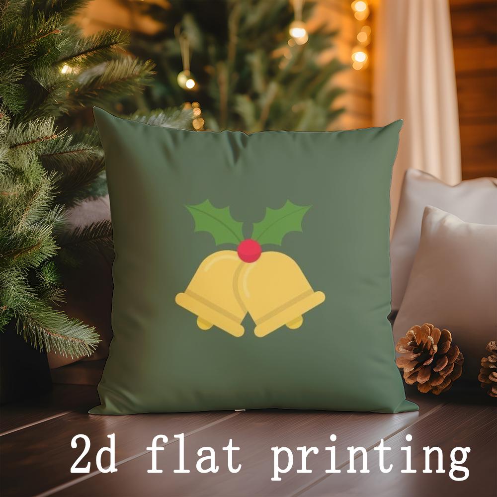 Home Decor Christmas-themed Pillow Covers Set Suitable For Sofa Bedroom Car Pillow Cover Cushion Rectangular Back Cushion