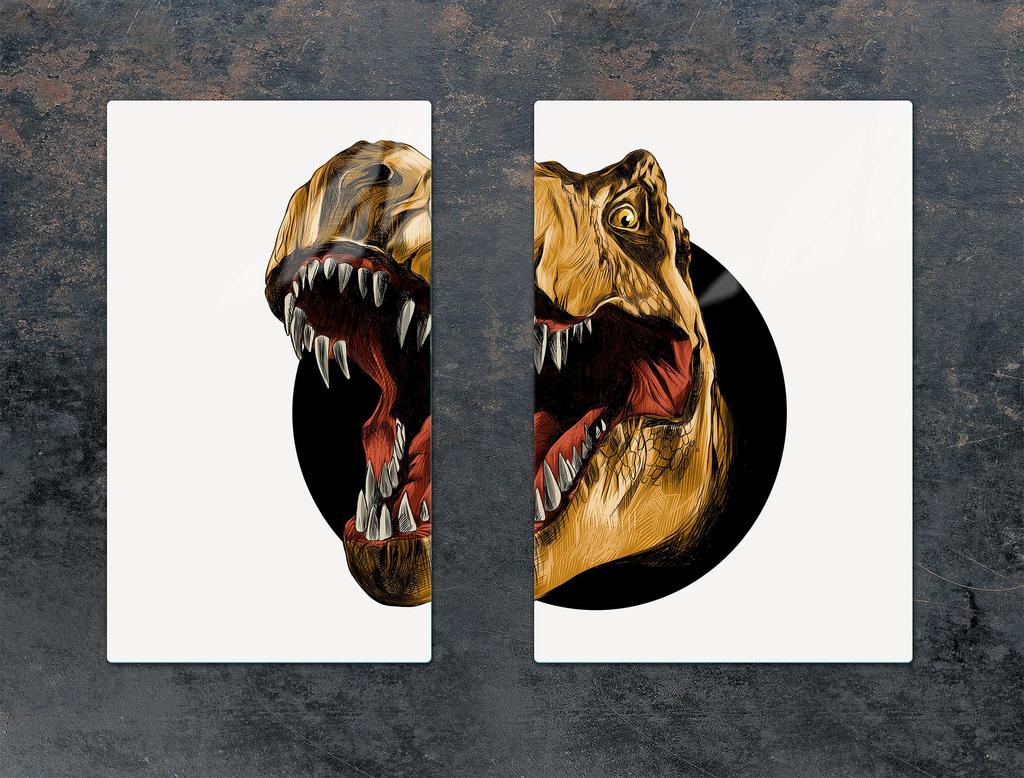 SZKLANA PŁYTA OCHRONNA DO KUCHNI 65x52 DINOZAUR