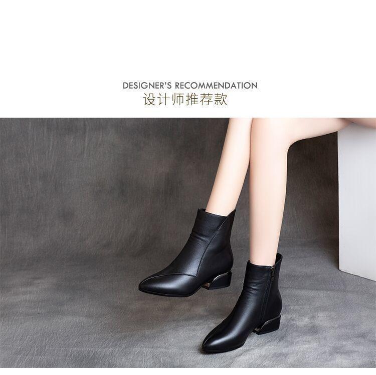 Versatile short boots women's shoes 2025 new autumn and winter fashion low-heeled Martin boots medium heel autumn and winter short single boots