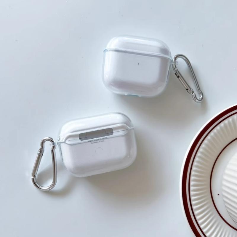 Clear Soft TPU Earphone Case For Airpods 4 3 2 1 Pro3 Pro2 Shockproof With Keychain For Airpods 4 Charging Case Cover