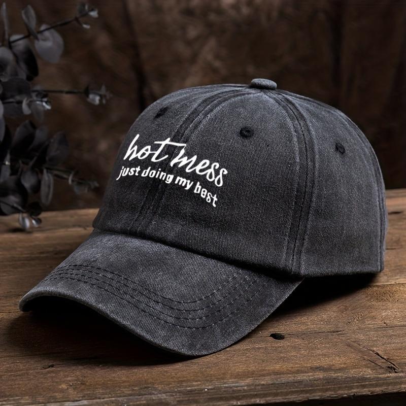 Letter Printed Baseball Cap Classic Washed Old Retro Peaked Cap Outdoor Leisure Sports Breathable Sun Hat