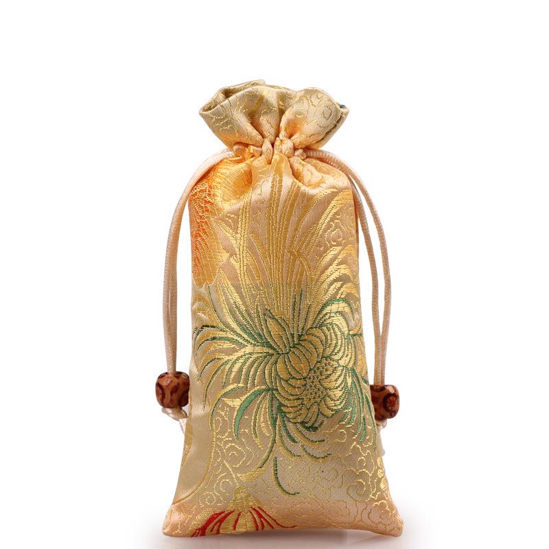 Drawstring Brocade Pouch for Jewelry and Gifts - Custom Necklace Storage Bag