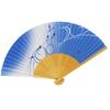 Kimono Folding White Bamboo Flowing Water and Sweetfish Light Blue [Stylish Iroha] Men's Fan, Carving, Scented, Design,