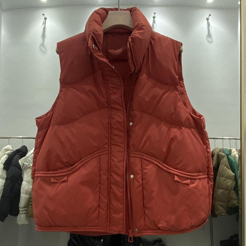 Down Jacket Vest Women's Short Loose Small Vest with Chunxin High-end Stand-up Collar White Duck Down Vest