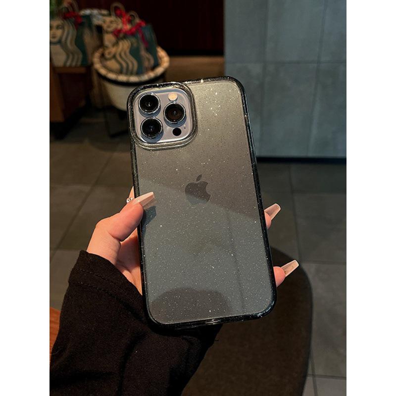 Transparente Glitzer-Silikonhülle für iPhone 16 Pro Max, 16E & 15, umfassend, weiche Schutzhülle.