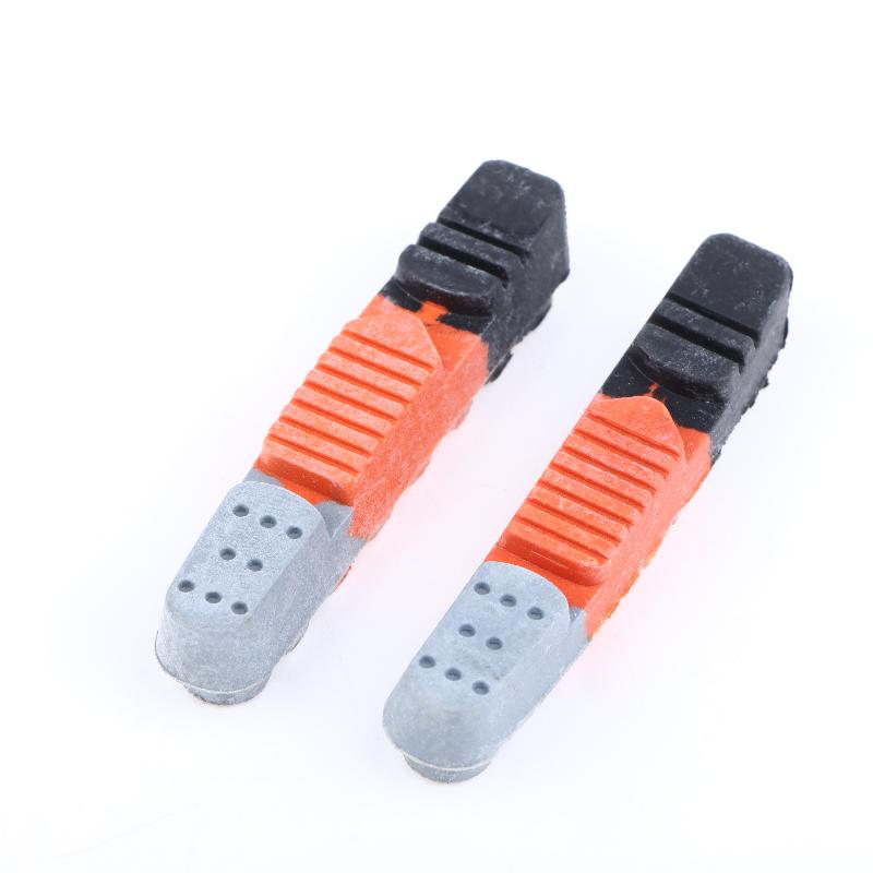 1Pair Bike Brake Pads Rim Drawer-Type 3-Color Brake Pad Rubber Replacement Road Bike Braking C-Brake With Mud Trough Silent