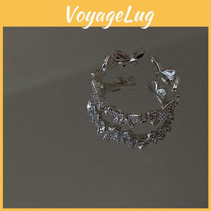 Stilvoller Einzigartiger Schmetterling Verstellbarer Ring Für Frauen Mit Trendigem Kuhdruck-Design