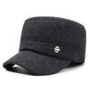 Autumn Winter Men's Hat Winter Cotton Ear Protection Wool Flat Cap Middle-Aged Old People's Hat Outdoor Warm Cap