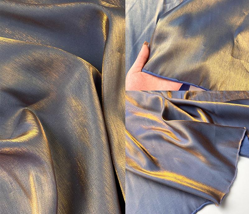 Seide Leinen Mischgewebe Damenkleid Maßgeschneidert Seide Leinen Mode Stoff