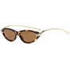 Old money wind European and American fashion cat eye small frame sunglasses b home rope knot metal leg sunglasses women's advanced sense INS