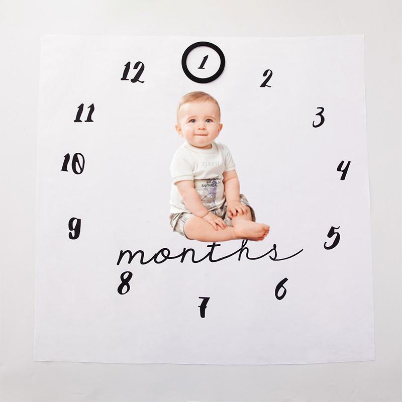 Creative Baby Milestone Photo Blanket – Posing Prop with Number Background for Photography