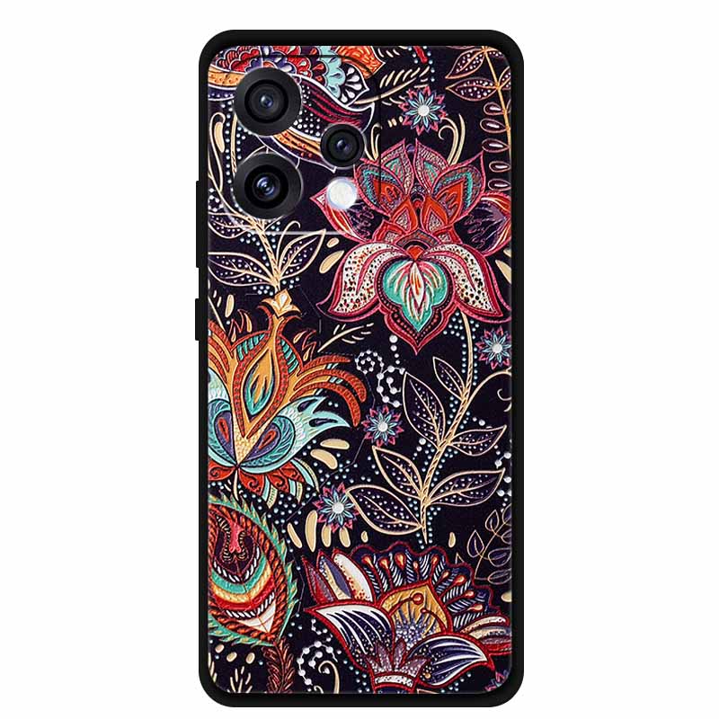 3D Emboss Case For Oppo Reno15 5G Phone Case Reno 15 Coque Flowers Silicone Soft Back Cover For Oppo Reno 15C 5G 2025 Case Funda