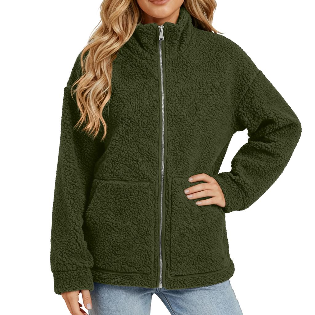 Damska gładka luźna bluza z kapturem z jedną kieszenią casual