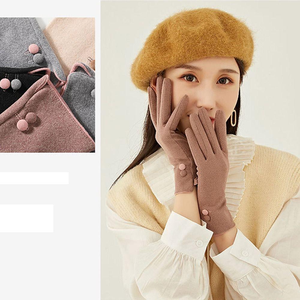 Windproof Cold Proof Warm Gloves Thickened Cycling Driving Gloves Daily Mittens  for Women Girls