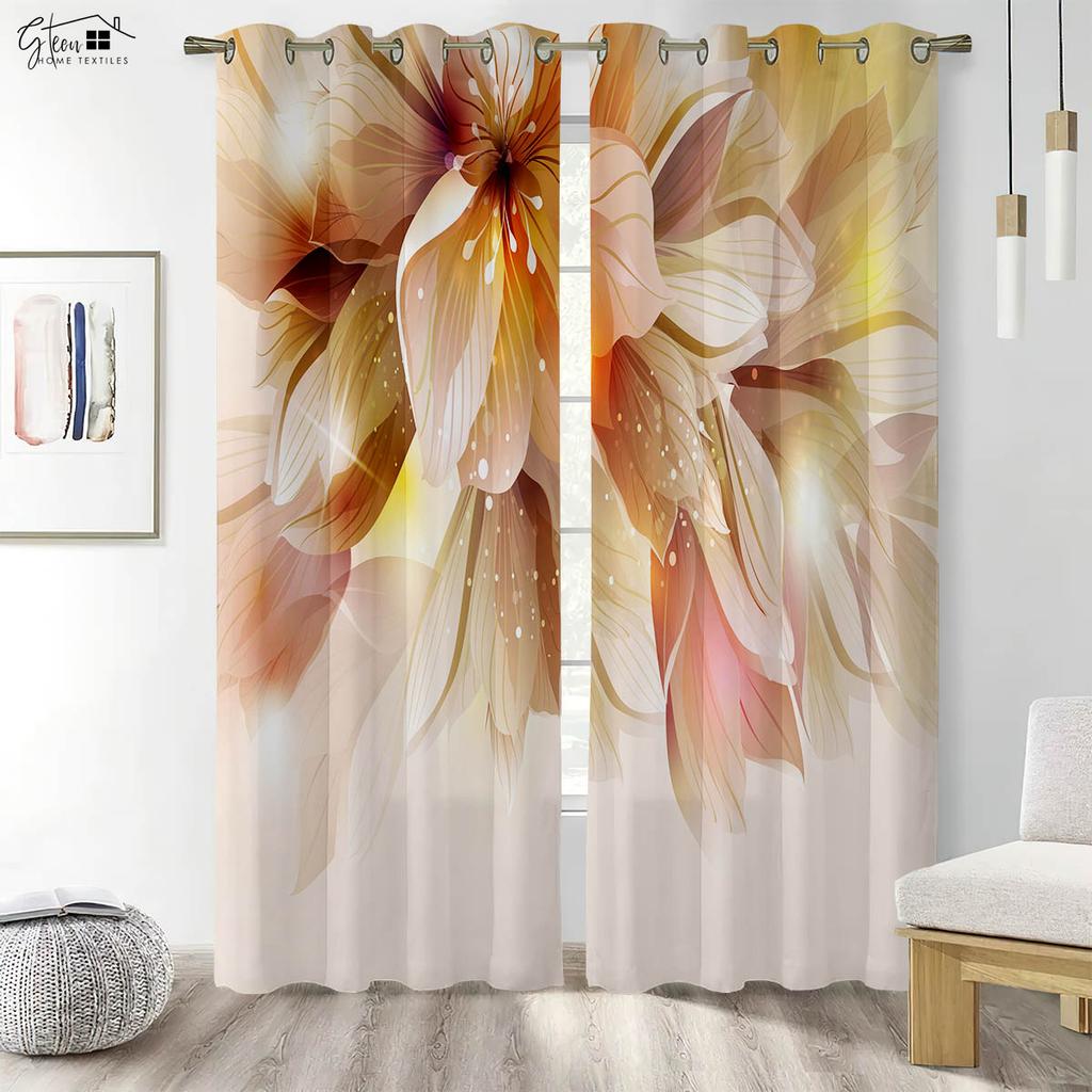 Květinové 3D tištěné závěsy Čínský styl Inkoustová růže Růže Obývací pokoj Ložnice Pracovna Tunýlek na tyč Polyesterová vlákna Závěsy