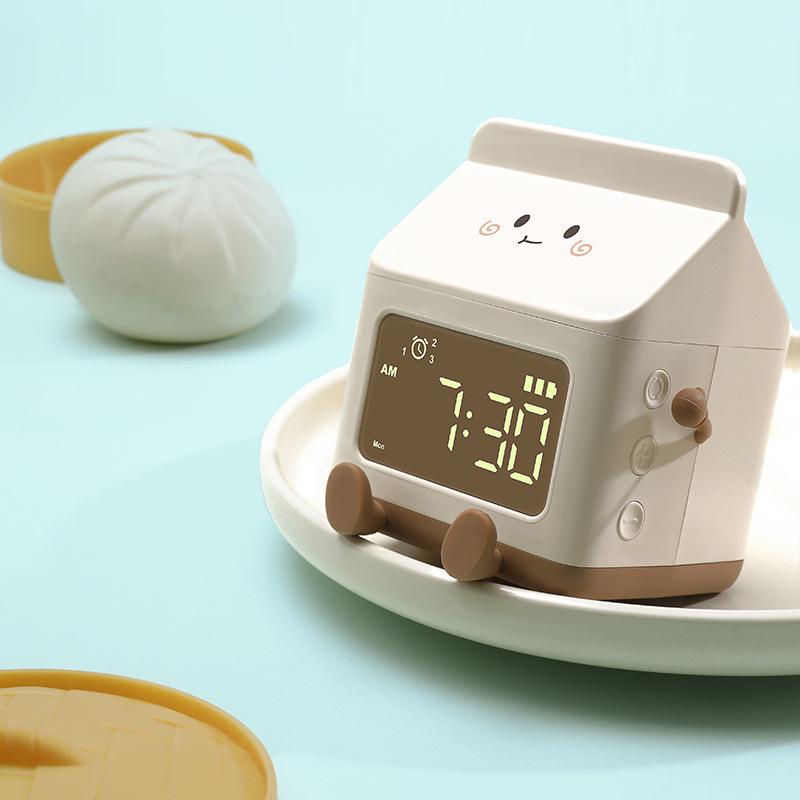Cartoon Milk Carton Mini Countdown Alarm Clock for Kids' Bedroom