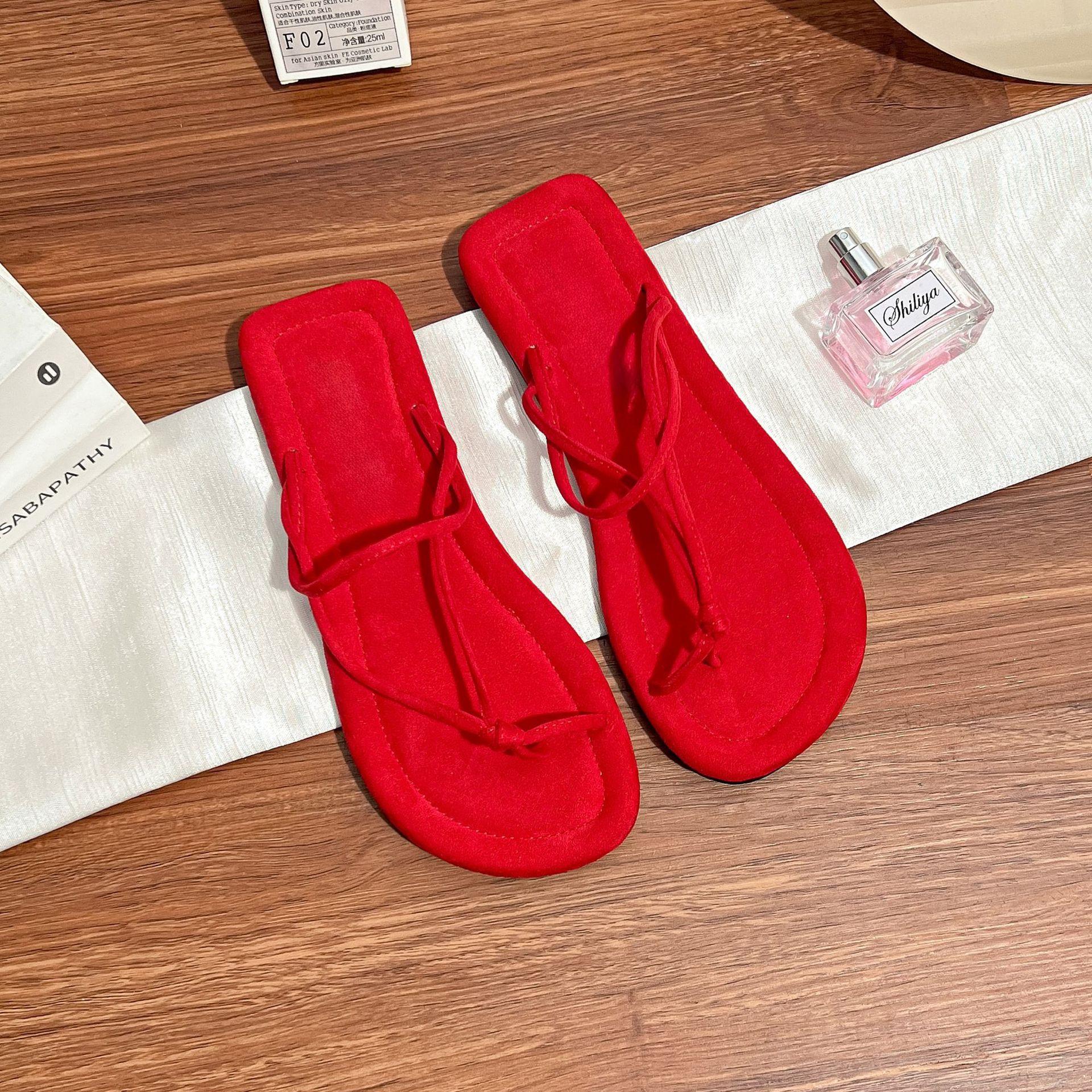 

Flip-flop flat sandals women s 2025 summer new casual style toe sexy women s shoes comfortable soft sole not tired feet 39 красный