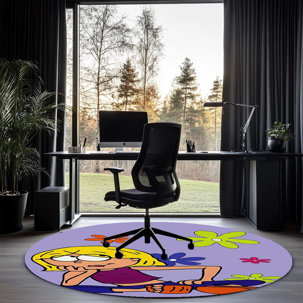 Lizzie McGuire Printed Round Rug Carpet Chair Rug Area Rug Entryway Doormats,for Office Chair Living Room Bedroom Kitchen Room.