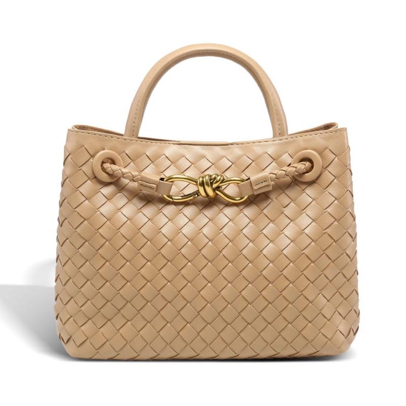 New metal rope buckle woven bag shoulder messenger bag large capacity fashion