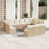 VidaXL Garden Lounge Set with Cushions 14 Pcs Beige Braided Resin 3250237