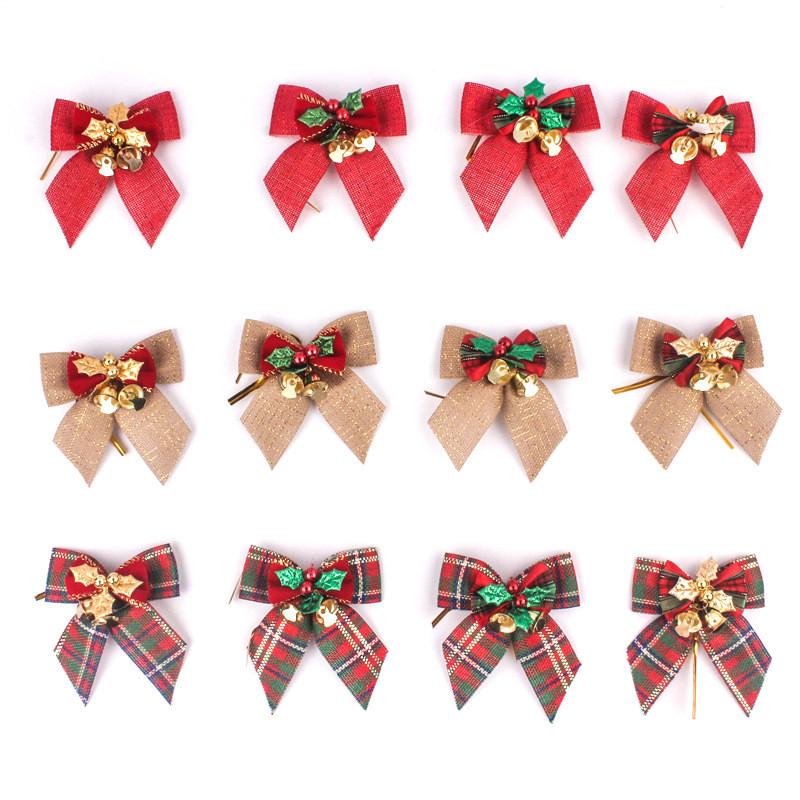 Unique Handmade Christmas Bow Ornament Set With Bells For Captivating Holiday Decor